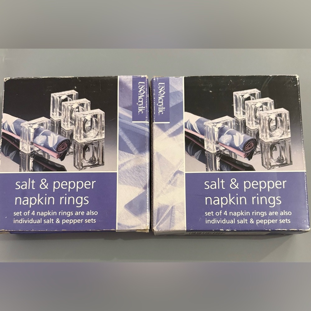 Acrylic Salt & Pepper Napkin Rings - 8
